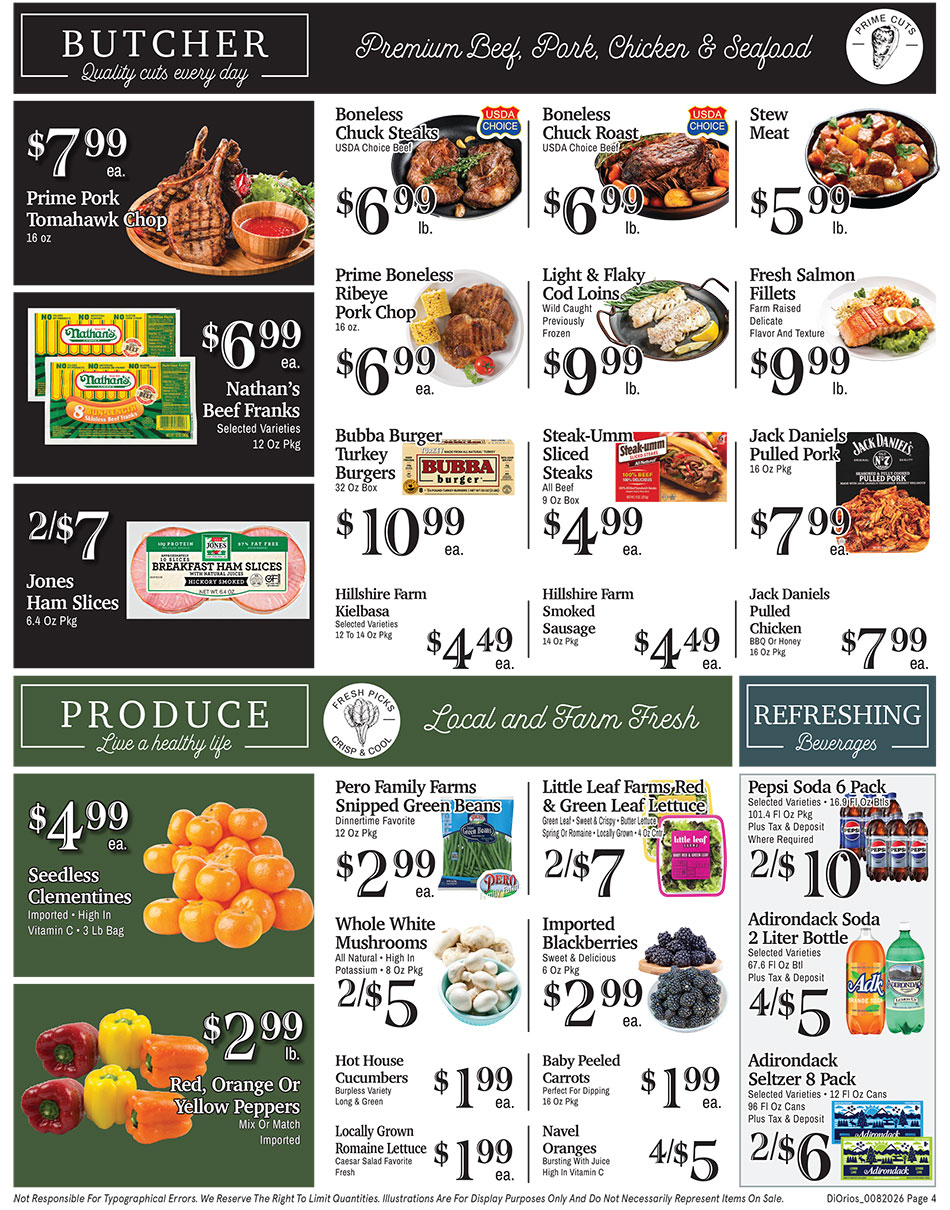 Weekly ad page 4. Call 315-369-3131 with questions
