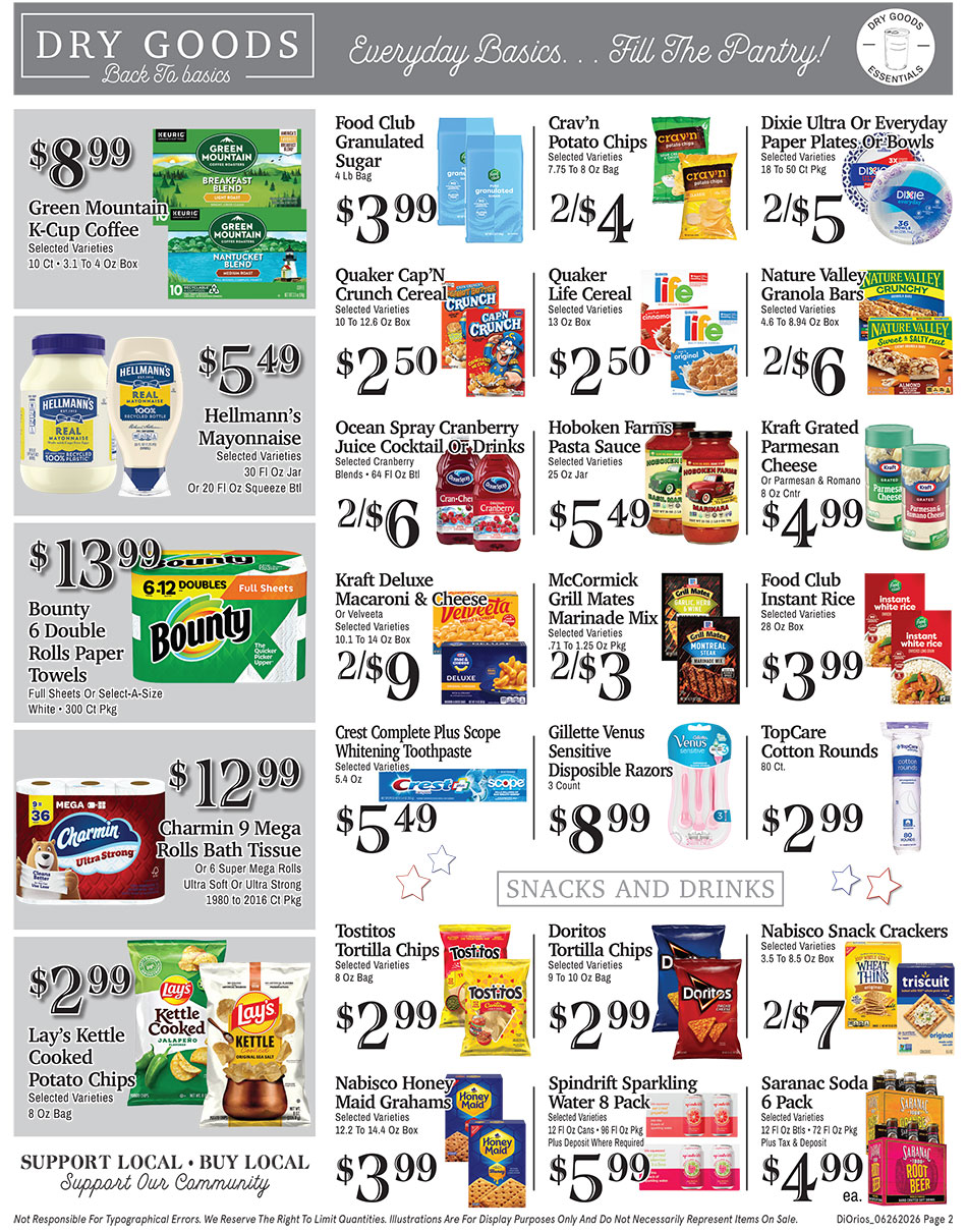 Weekly ad page 2. Call 315-369-3131 with questions