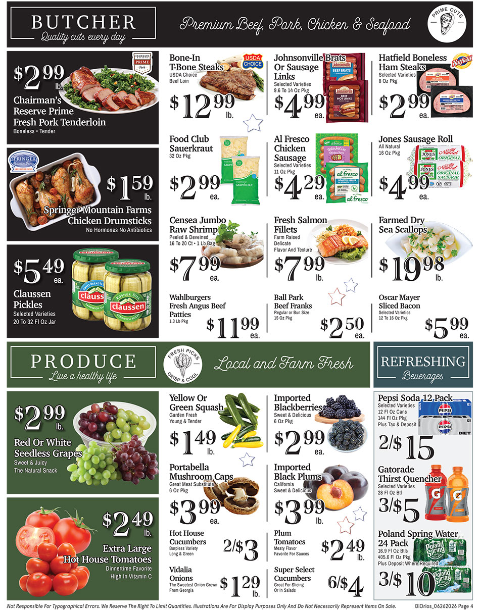 Weekly ad page 4. Call 315-369-3131 with questions