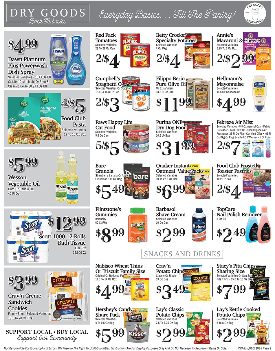 Weekly ad page 2. Call 315-369-3131 with questions