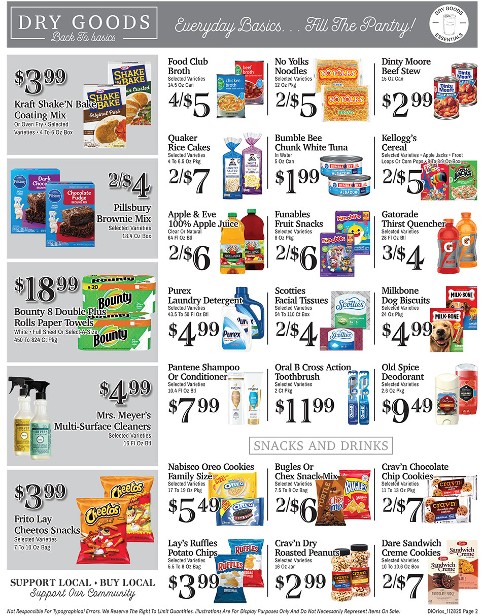 Weekly ad page 2. Call 315-369-3131 with questions